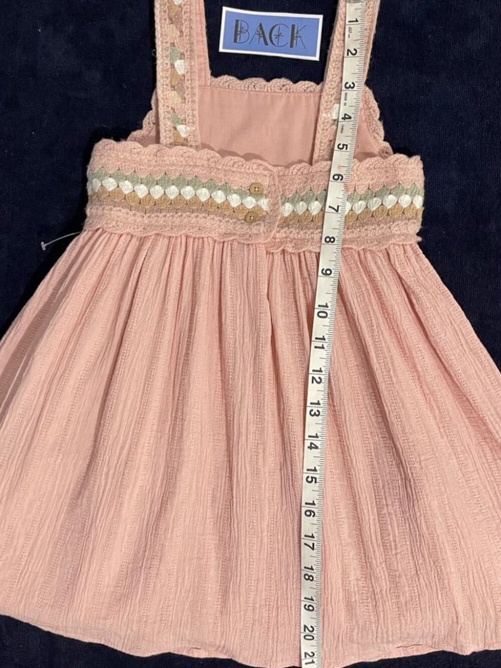 NWOT Haute Hippie 3T Pink Boho Dress | Crochet Bodice & Cotton Gauze - Picture 15 of 16